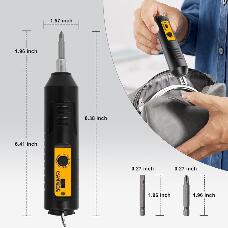 Julixin Cordless Screwdriver Rechargeable – Compact Battery Operated Electric Screw Driver with Magnetic Bits, Type-C Charging, 12 Bits & Storage Box – Small Power Screwdriver for DIY & Repairs - Image 3